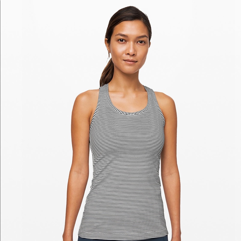 Lululemon Cool Racerback Grey Stripe Size 4